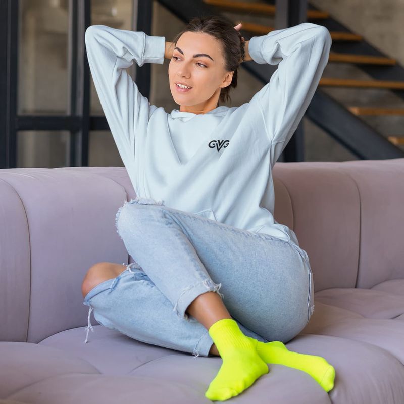 GVG Monogram | Sky Blue Hoodie | Good Vibe Gangsta Black Logo