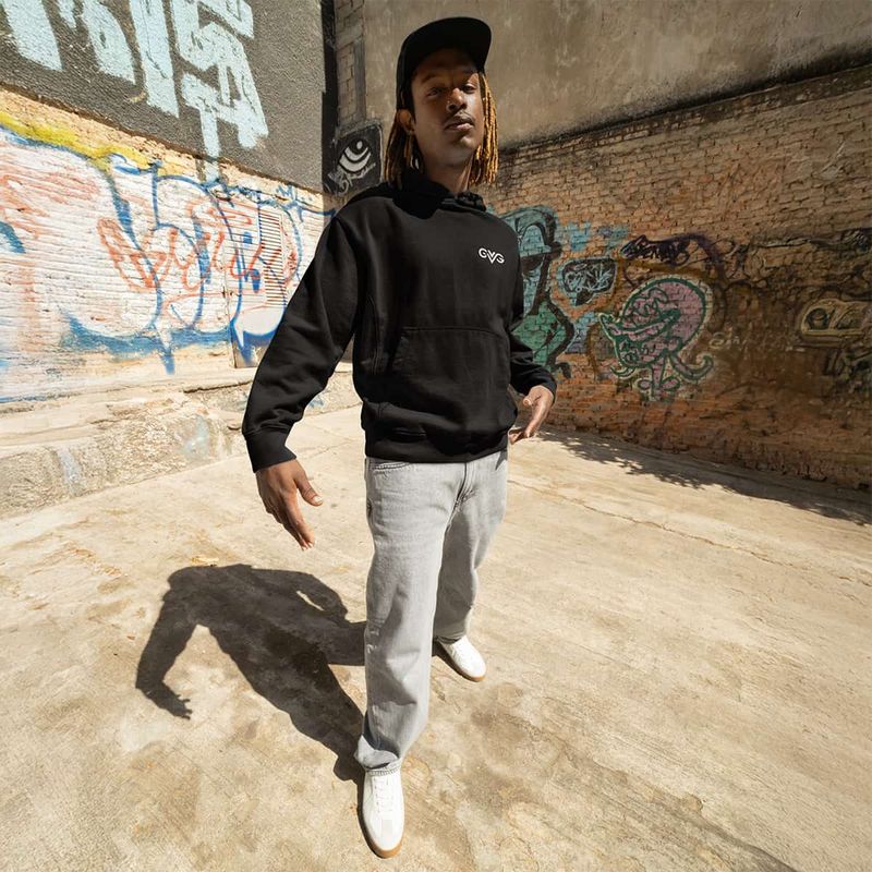 GVG Monogram | Black Hoodie Sweatshirt | Good Vibe Gangsta White Logo