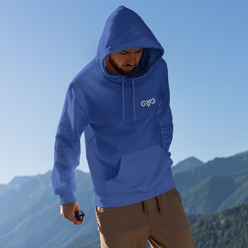 GVG Monogram | Royal Blue Hoodie Sweatshirt | Good Vibe Gangsta White Logo