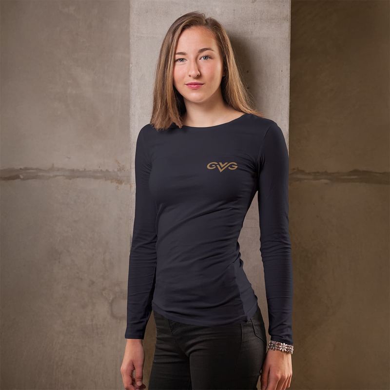 GVG Monogram | Navy Long Sleeve T-Shirt | Good Vibe Gangsta Gold Logo