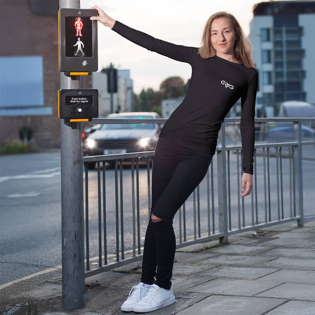 GVG Monogram | Black Long Sleeve T-Shirt | Good Vibe Gangsta White Logo