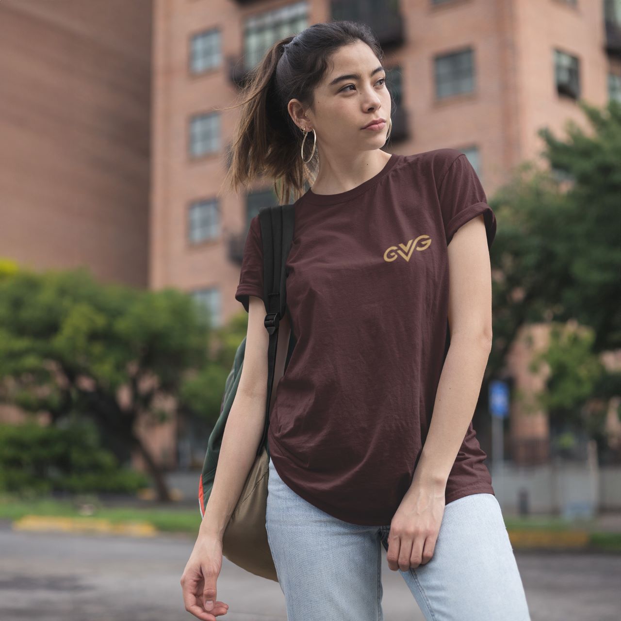 GVG Monogram | Maroon T-shirt | Good Vibe Gangsta Gold Logo GVG Monogram | Maroon T-shirt | Good Vibe Gangsta Gold Logo