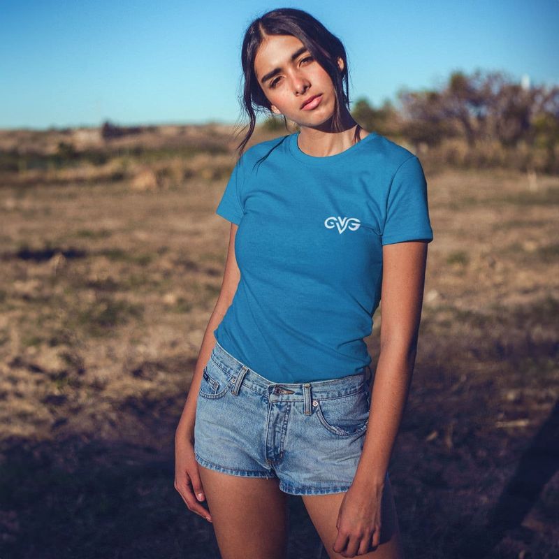 GVG Monogram | Aqua T-shirt | Good Vibe Gangsta White Logo