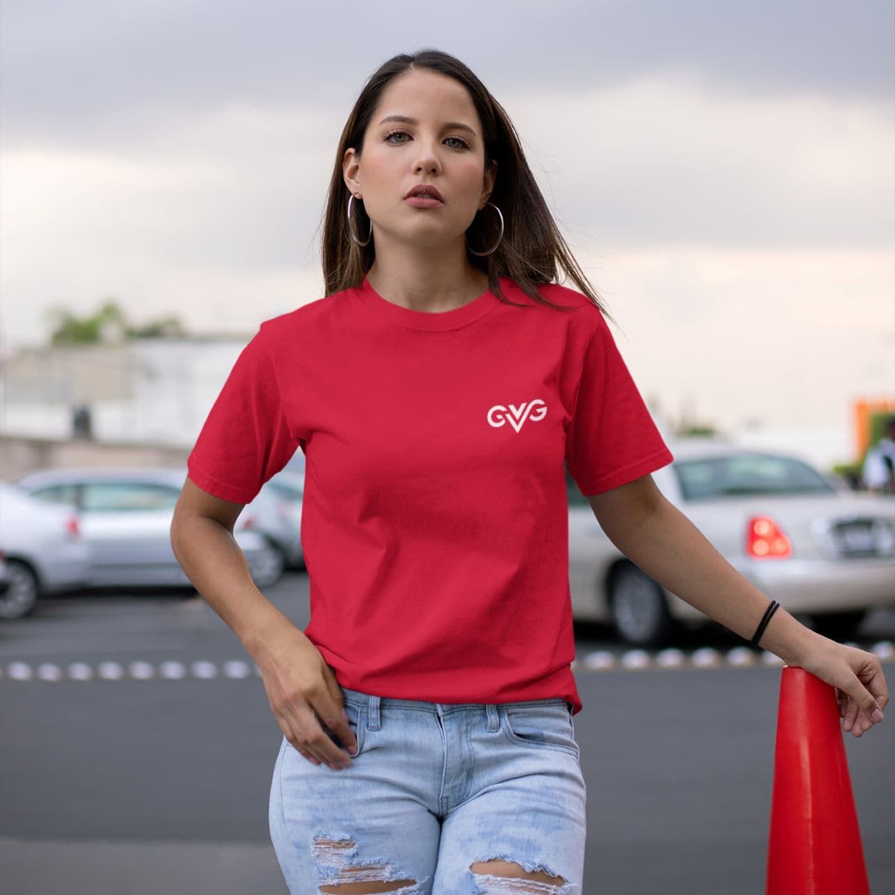 GVG Monogram | Red T-shirt | Good Vibe Gangsta White Logo GVG Monogram | Red T-shirt | Good Vibe Gangsta White Logo