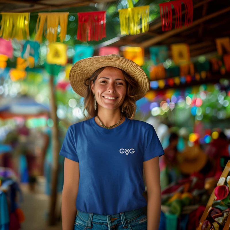 GVG Monogram | Royal Blue T-shirt | Good Vibe Gangsta White Logo