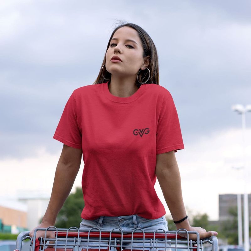 GVG Monogram | Red T-shirt | Good Vibe Gangsta Black Logo