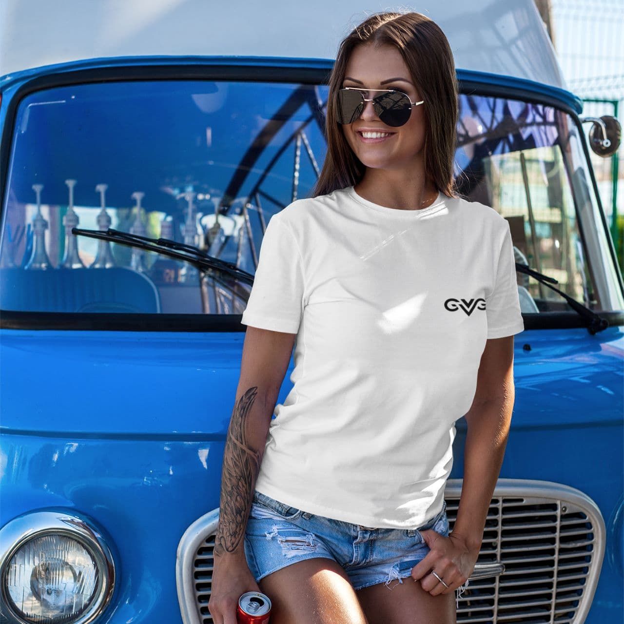 GVG Monogram | White T-shirt | Good Vibe Gangsta Black Logo GVG Monogram | White T-shirt | Good Vibe Gangsta Black Logo