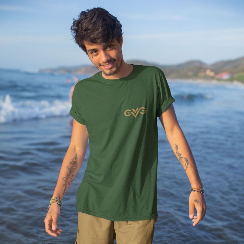 GVG Monogram | Green Shirt | Good Vibe Gangsta Gold Logo