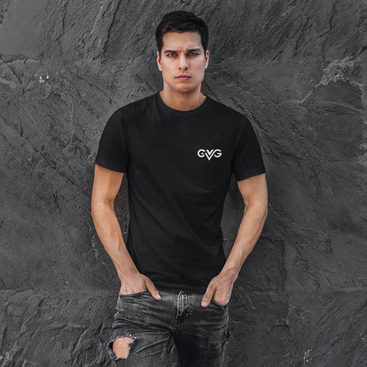 GVG Monogram | Black Shirt | Good Vibe Gangsta White Logo GVG Monogram | Black Shirt | Good Vibe Gangsta White Logo