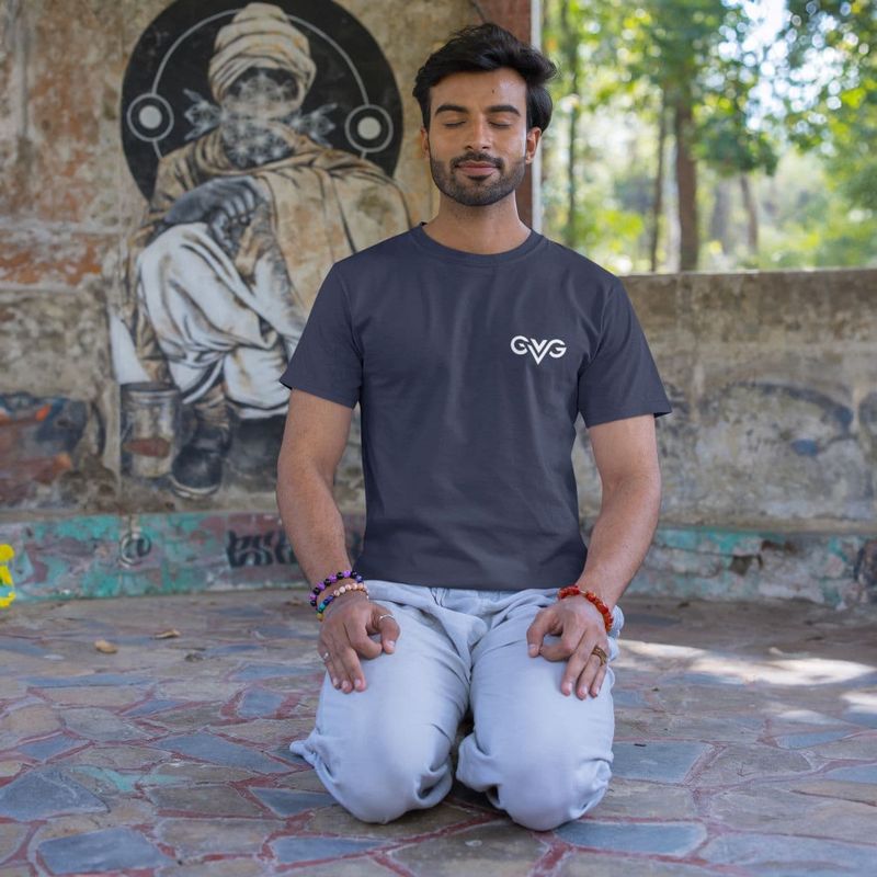 GVG Monogram | Navy Shirt | Good Vibe Gangsta White Logo