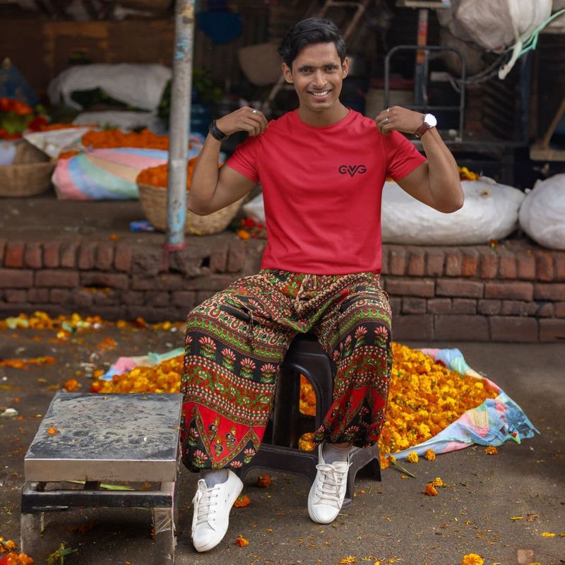 GVG Monogram | Red Shirt | Good Vibe Gangsta Black Logo