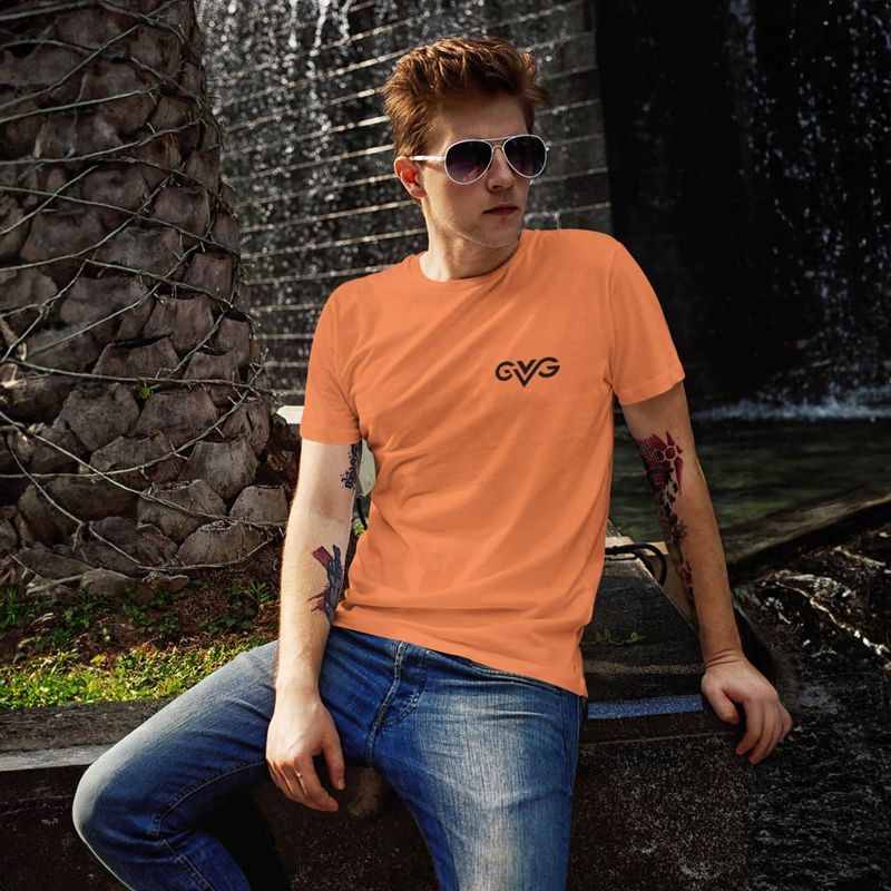 GVG Monogram | Orange Shirt | Good Vibe Gangsta Black Logo