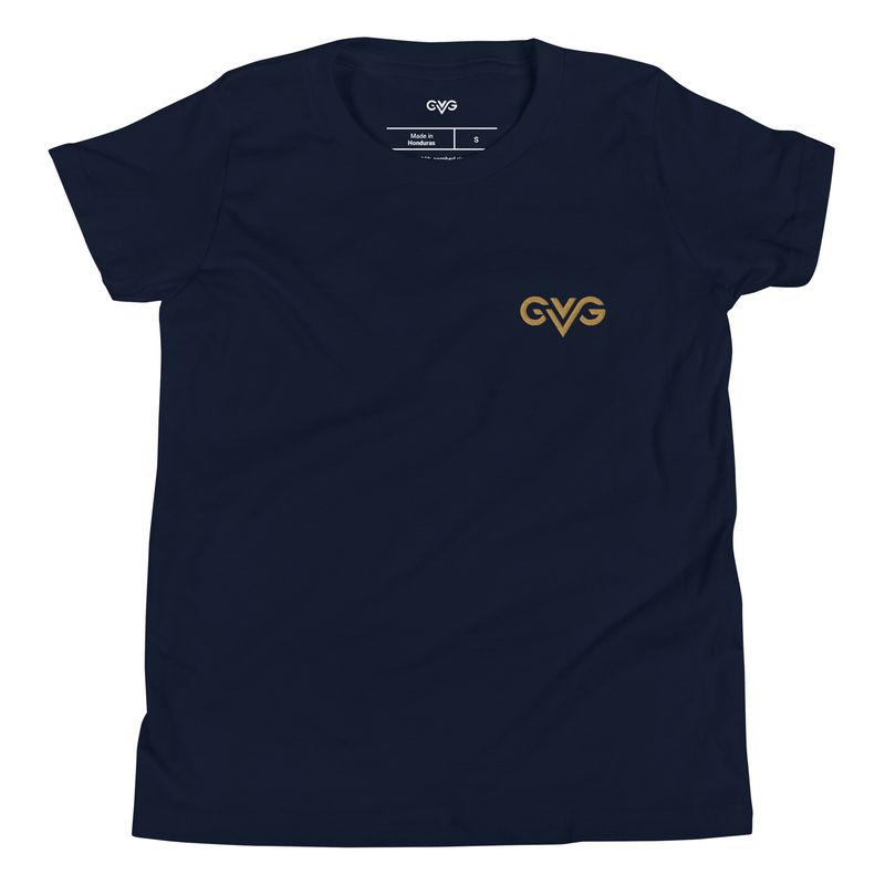 GVG Monogram | Navy T-shirt | Good Vibe Gangsta Gold Logo | Kids