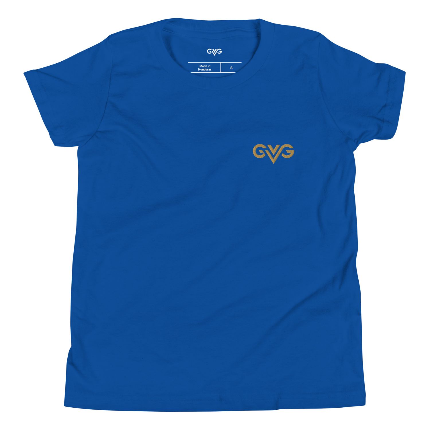 GVG Monogram | Royal Blue T-shirt | Good Vibe Gangsta Gold Logo | Kids