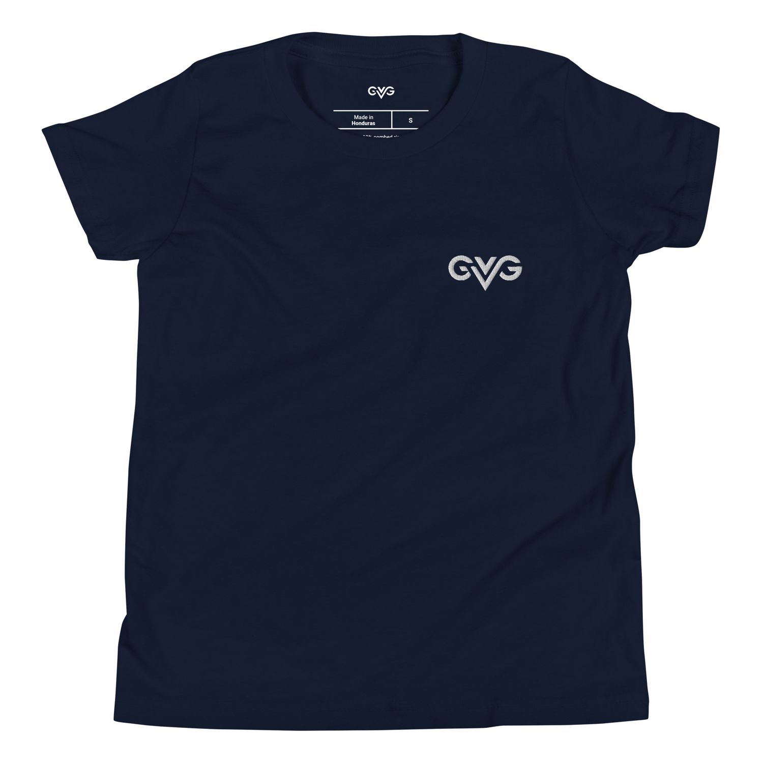 GVG Monogram | Navy T-shirt | Good Vibe Gangsta White Logo | Kids