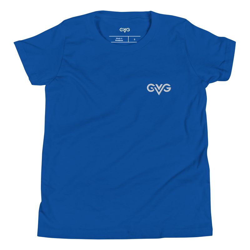 GVG Monogram | Royal Blue T-shirt | Good Vibe Gangsta White Logo | Kids