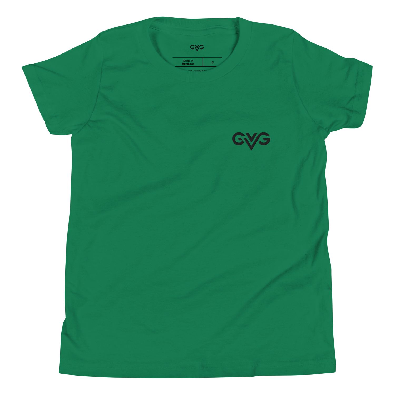 GVG Monogram | Kelly Green T-shirt | Good Vibe Gangsta Black Logo | Kids