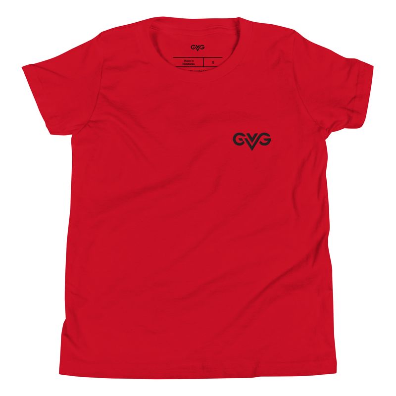 GVG Monogram | Red T-shirt | Good Vibe Gangsta Black Logo | Kids