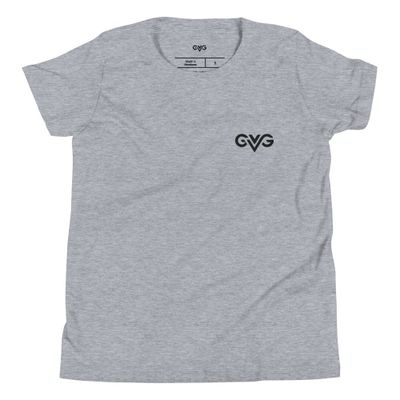 GVG Monogram | Athletic Heather T-shirt | Good Vibe Gangsta Black Logo | Kids