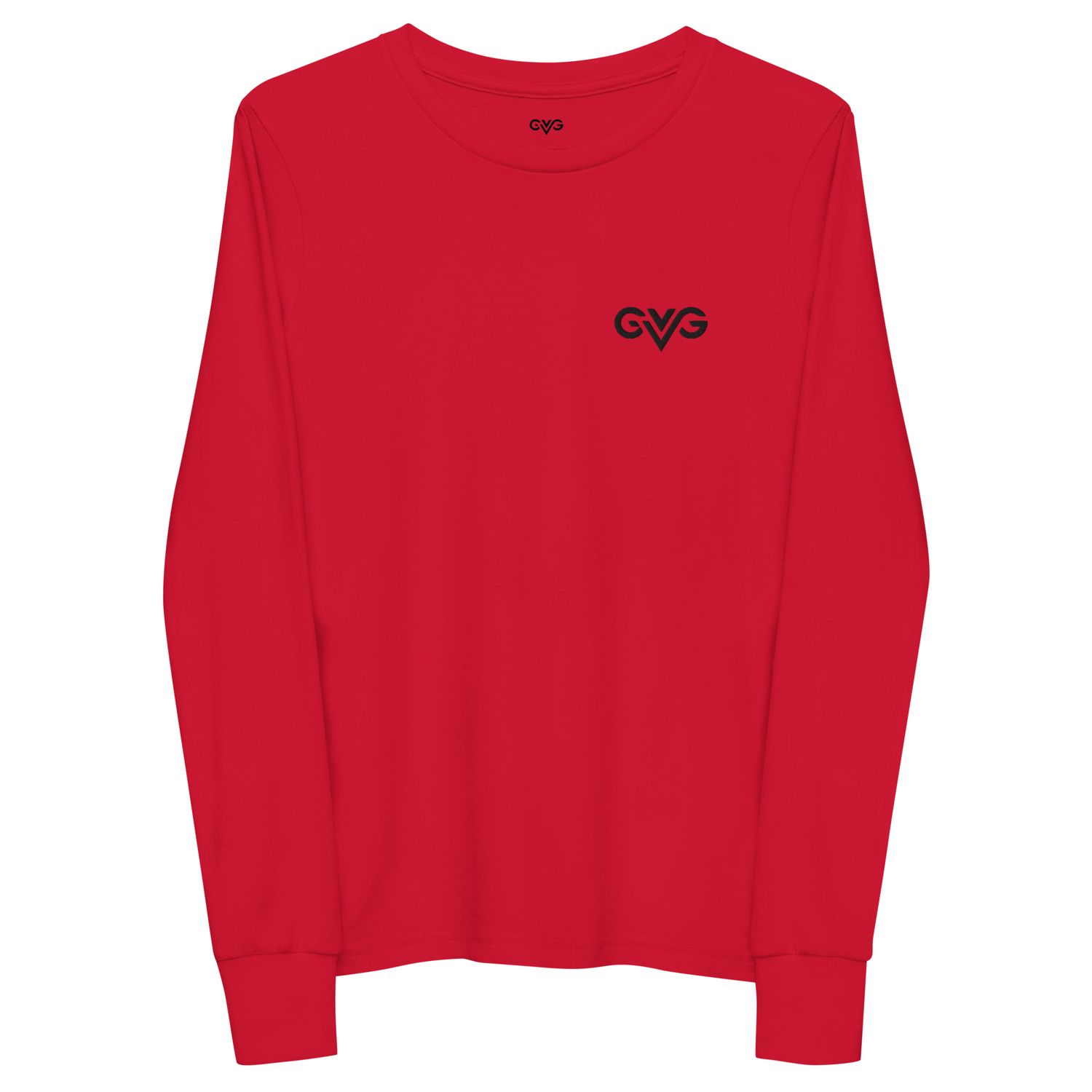 GVG Monogram | Red Long Sleeve Shirt | Good Vibe Gangsta Black Logo | Kids GVG Monogram | Red Long Sleeve Shirt | Good Vibe Gangsta Black Logo | Kids