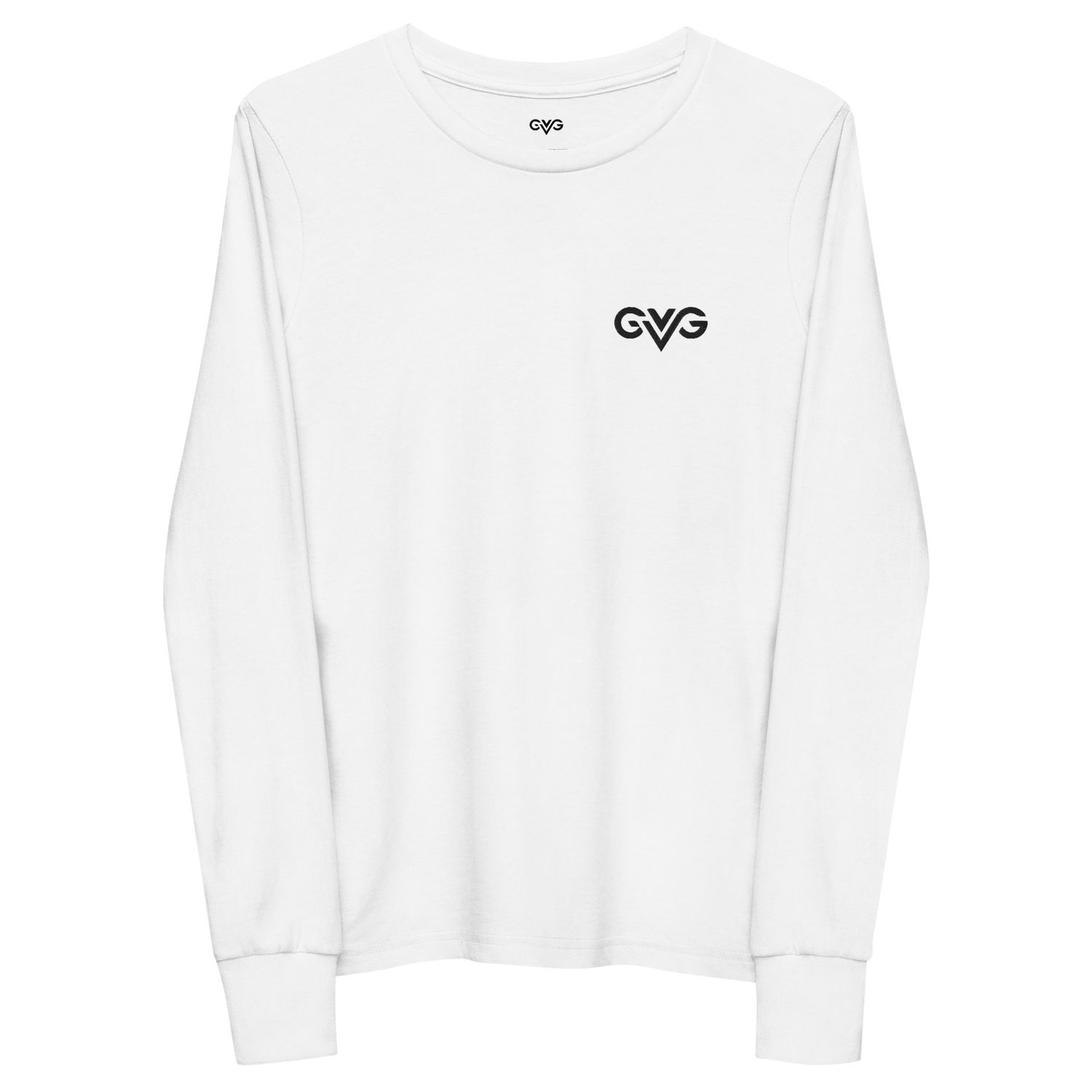 GVG Monogram | White Long Sleeve Shirt | Good Vibe Gangsta Black Logo | Kids GVG Monogram | White Long Sleeve Shirt | Good Vibe Gangsta Black Logo | Kids