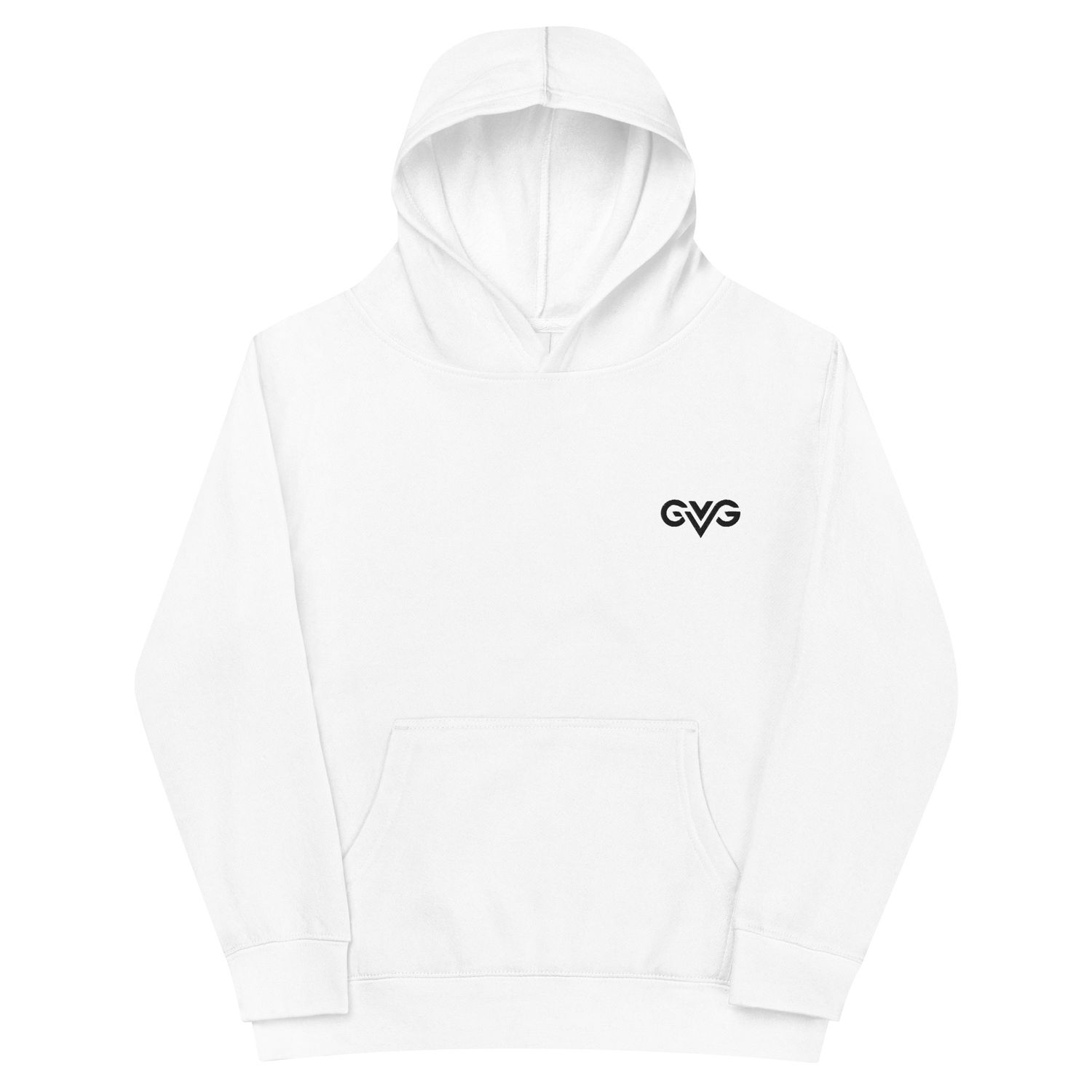 GVG Monogram | White Hoodie Sweatshirt | Good Vibe Gangsta Black Logo | Kids GVG Monogram | White Hoodie Sweatshirt | Good Vibe Gangsta Black Logo | Kids