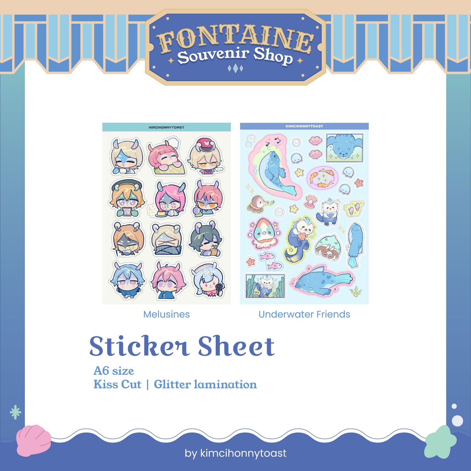 Fontaine Souvenir Shop - Sticker Sheet