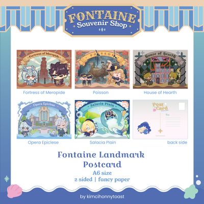 Fontaine Souvenir Shop - A6 Postcards