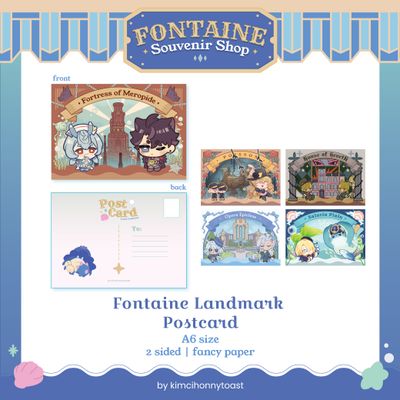 Fontaine Souvenir Shop - A6 Postcards