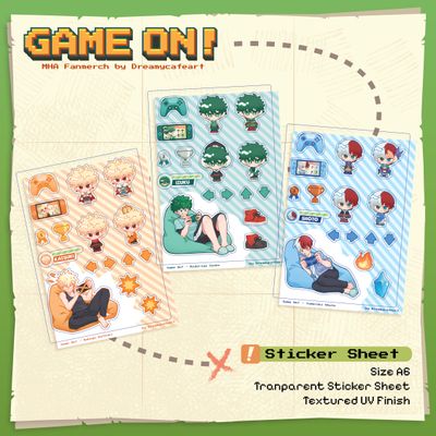 MHA Game On! Sticker Sheet
