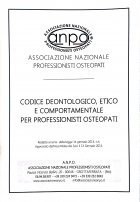 Codice deontologico, etico e comportamentale per i professionisti osteopati.