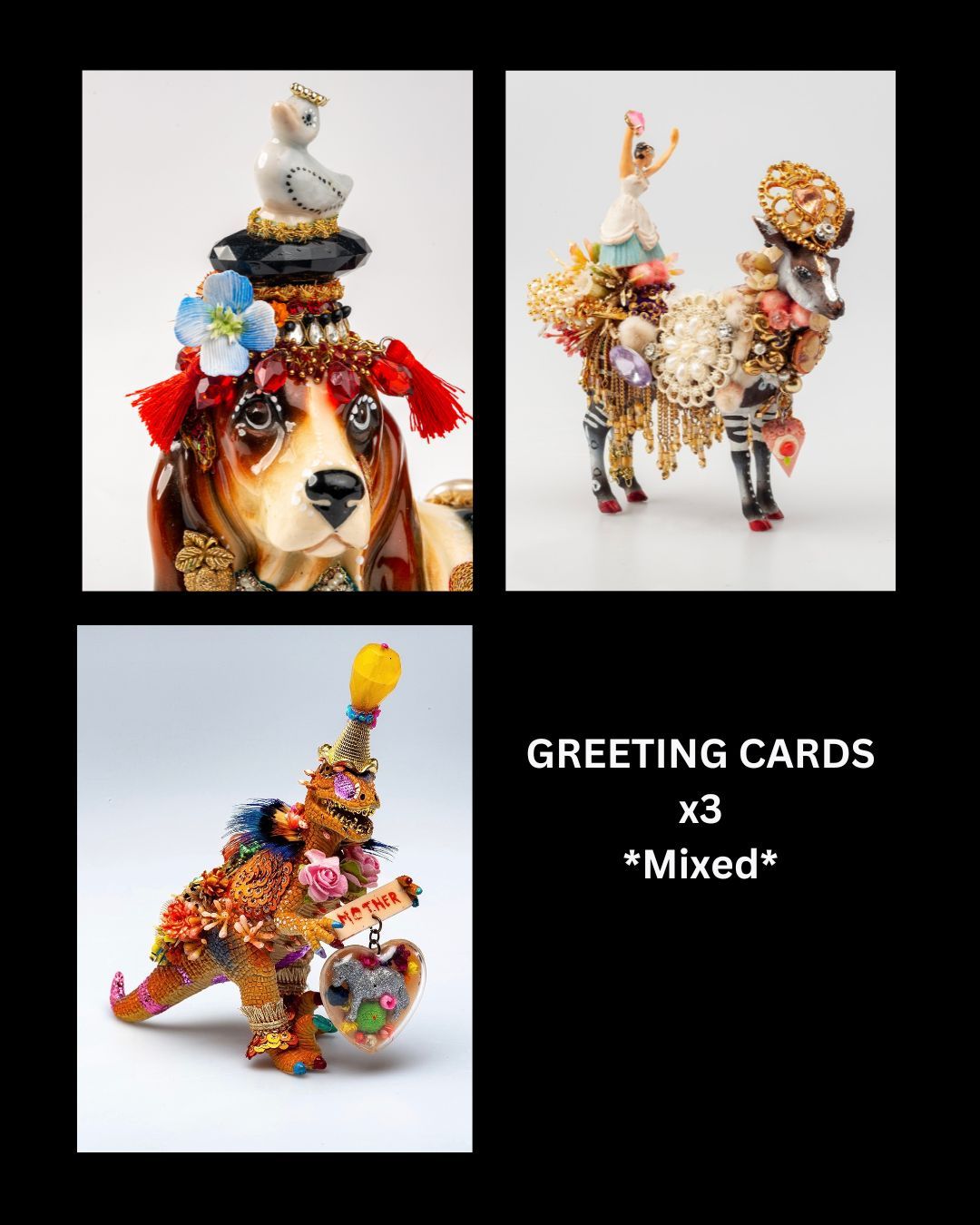 Greeting Cards - Grizzly, T-Rex and Bassett Hound