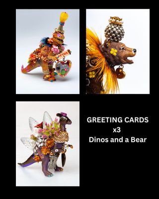 Greeting Cards - T rex, Dino and Sunny Bear