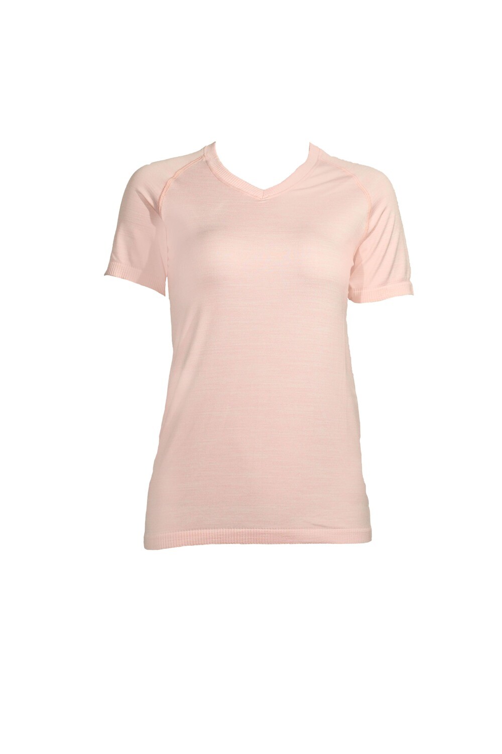 Playera Deportiva tejido jaspe cuello V manga corta, loose fit
