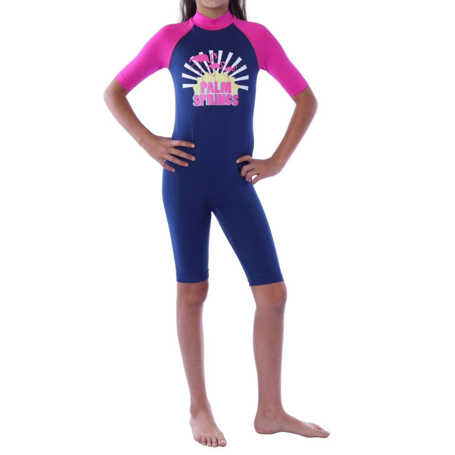 Body acuático seamless manga corta para niña (4-10 años)
