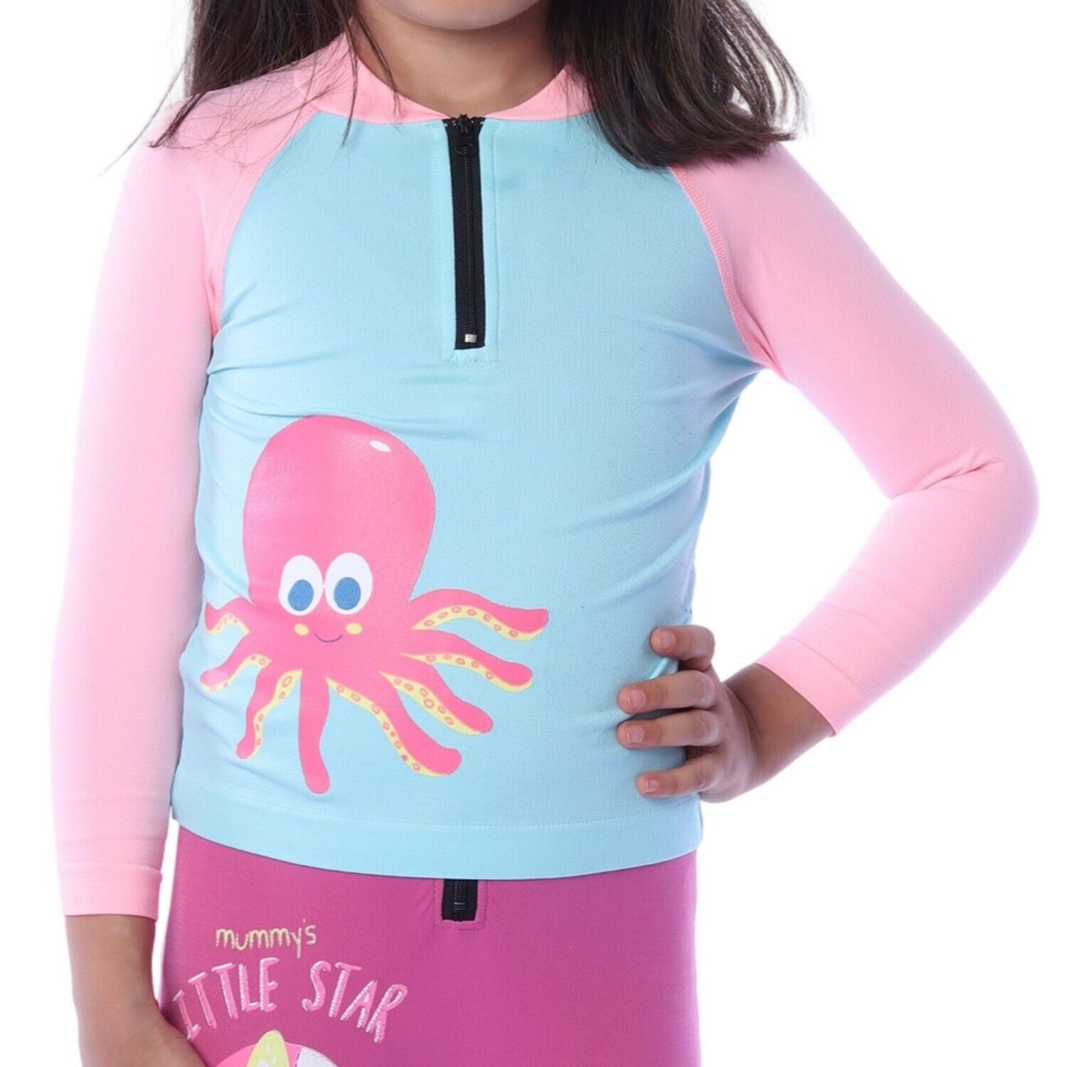Playera acuática sin costuras manga larga ( tallas de 1a 3X años)