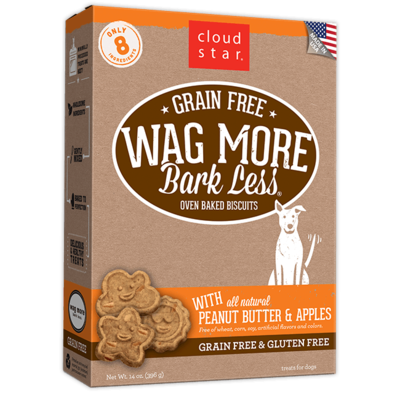 Wag More Bark Less Oven-Baked Grain Free: Peanut Butter and Apples Dog Treats
