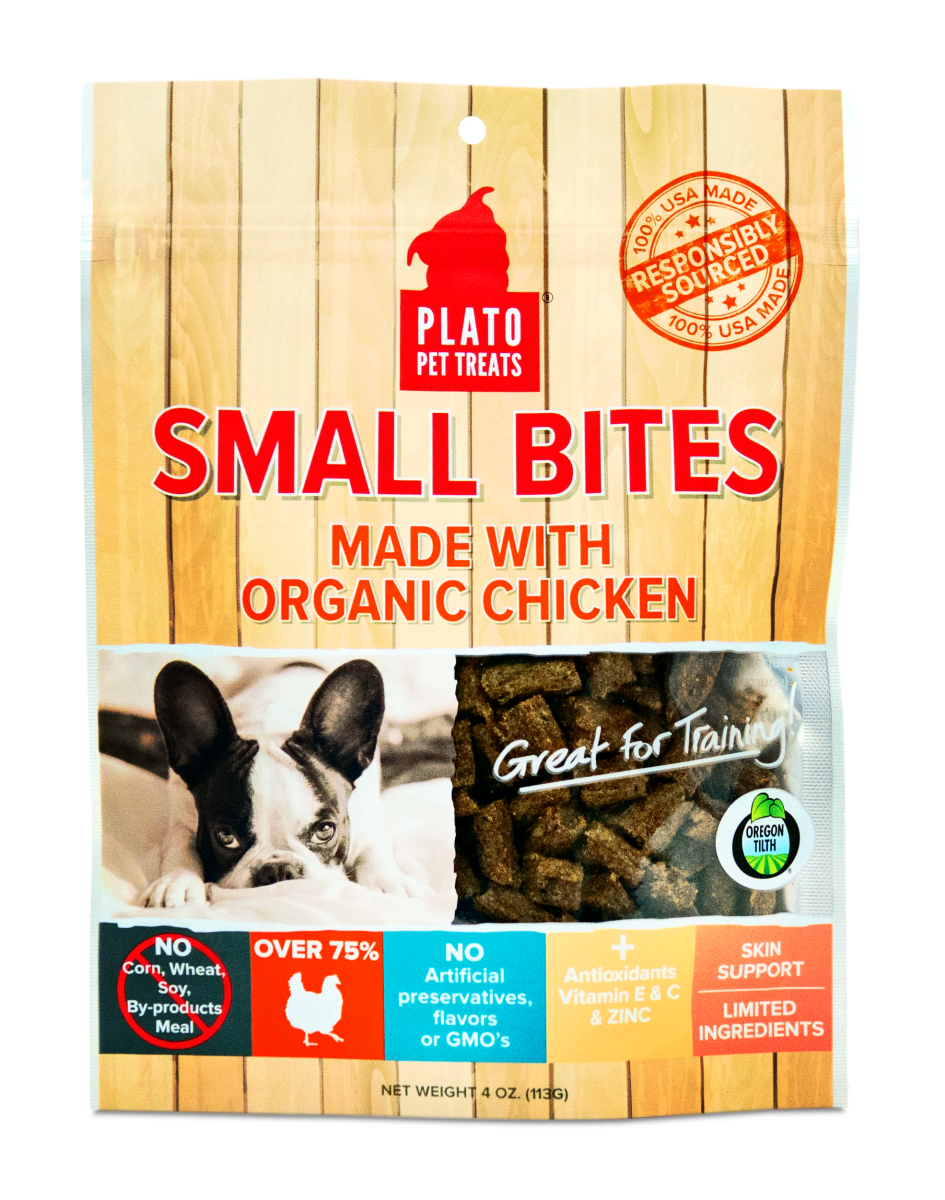 Plato Small Bites Organic Chicken Dog Treats