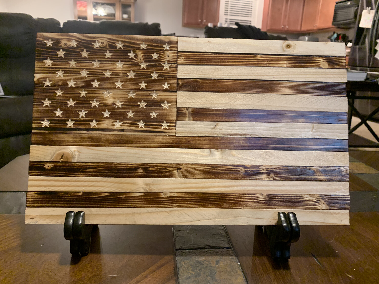 Mini wood flags.