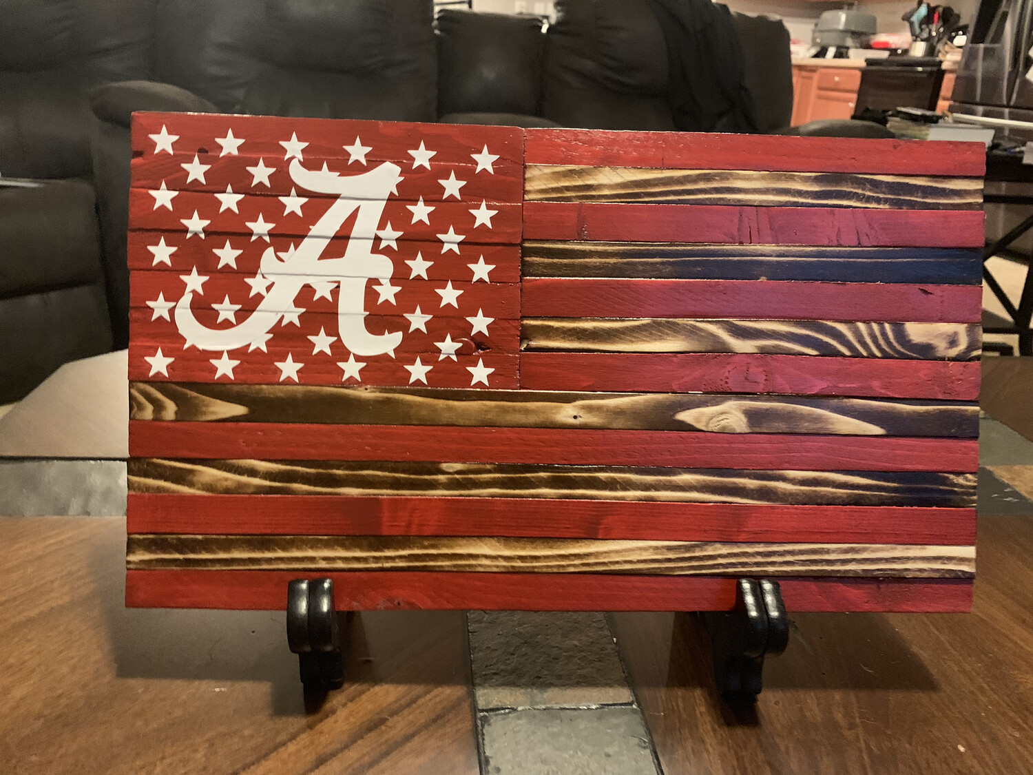 Mini wood flags.
