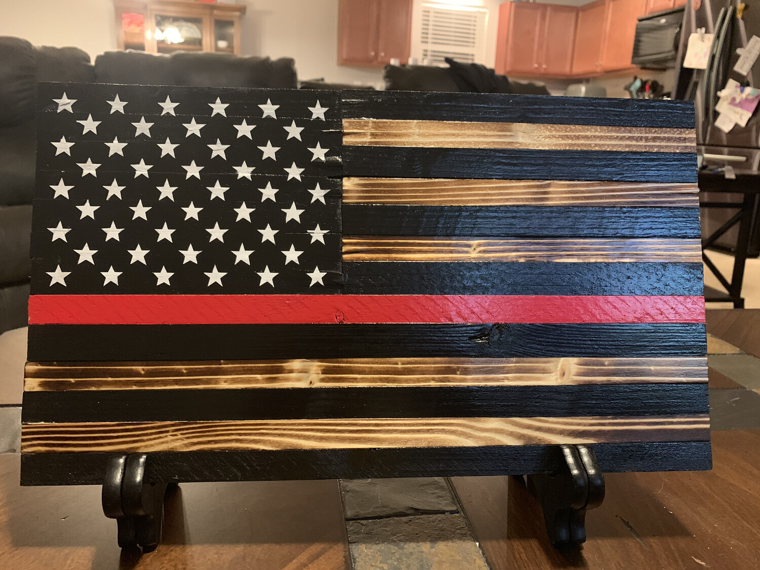 Mini wood flags.