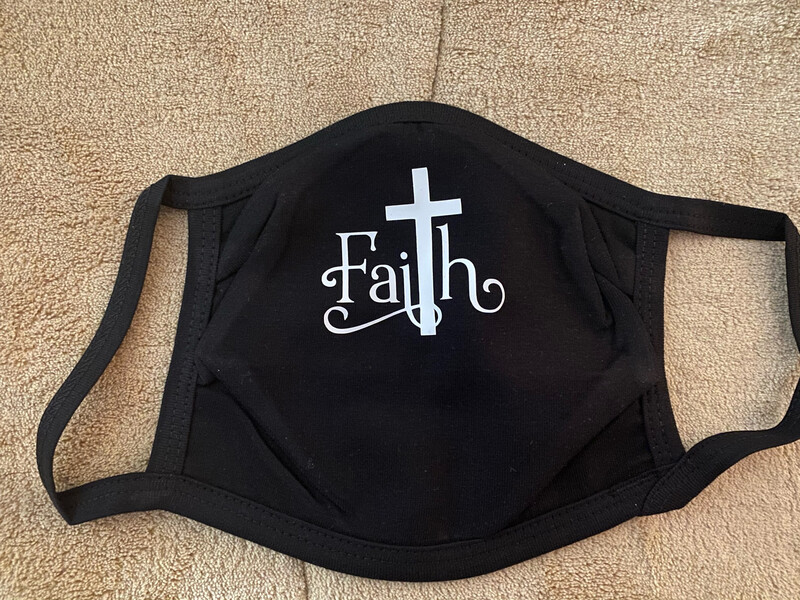 Faith Design on black Mask