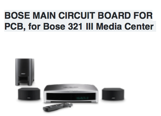BOSE MAIN CIRCUIT BOARD FOR PCB, for Bose 321 III Media Center    (PLEASE READ  Description)