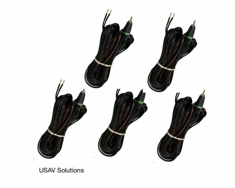 Set of 5 - 16 Gauge Speaker Cable for Bose Acoustimass - RCA to Bare Wire