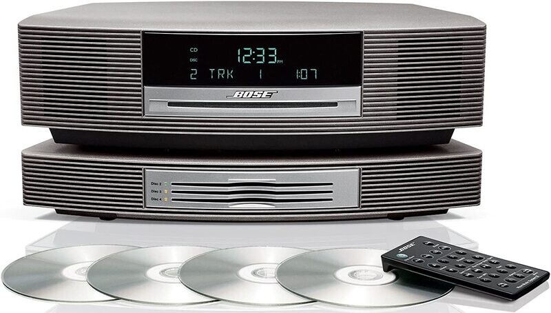 Bose Wave Music System with Multi-CD Changer - Titanium Silver, Compatible with Alexa Amazon Echo