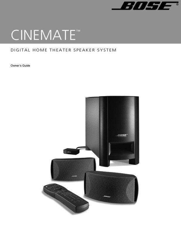 Bose Cinemate Owner’s Guide Manual (photocopy)