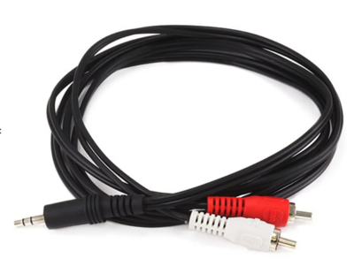 3.5mm Stereo Plug/2 RCA Plug Cable, 3ft Black for Bose wave Radio CD / Cinemate / 321 System