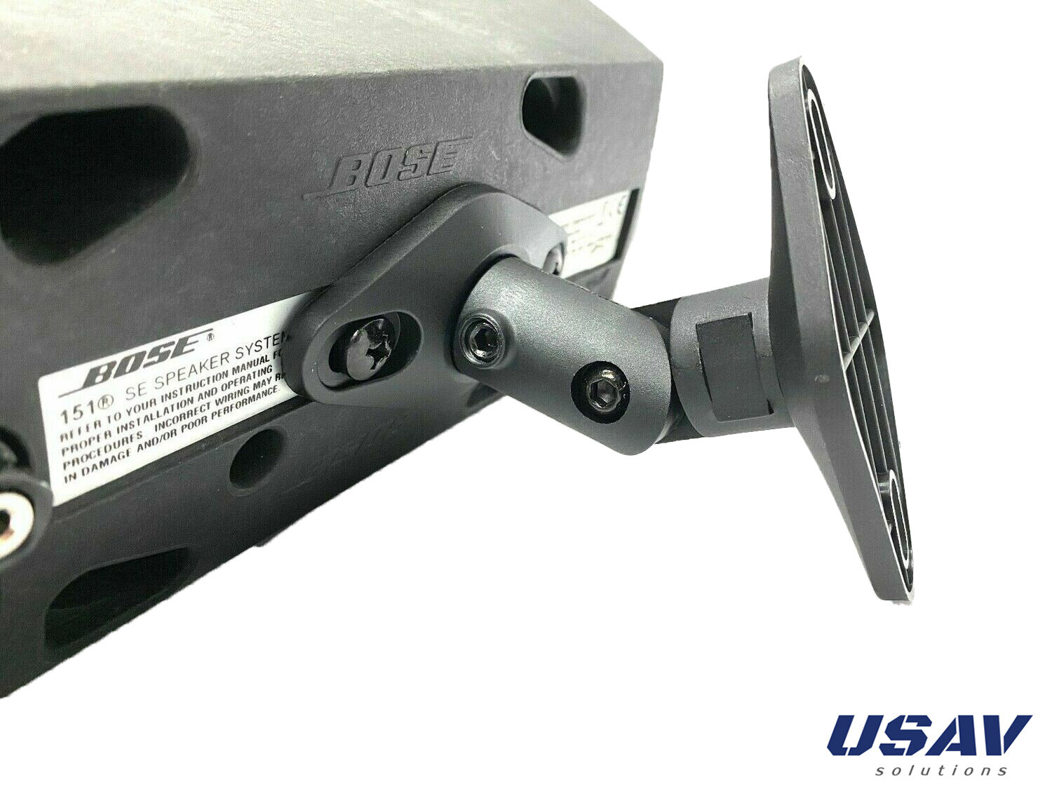 USAV Plastic wall mount bracket for Bose 161 Speaker - Black -Pair