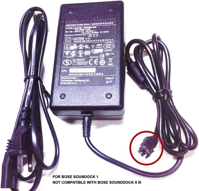 Replacement AC Adapter for Bose Sounddock 2 PSM36W- 208 18V 1A 4 Connector SoundDock