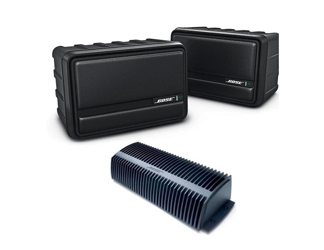 Bose 151 Outdoor Environmental Speakers (Pair), Black with SA-2 Amplifier